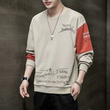 Men Sweatshirts Long-Sleeved T-shirt Men's Spring and Autumn Loose round Neck