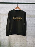 T Shirt Balmain Autumn and Winter Letters Pure Cotton Long-Sleeved Sweatshirt Couple Style