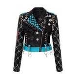 Women Leather Jacket Biker Motorcycle Coat Women's Leather Top Short Leather Jacket Women's Winter Leather Jacket