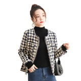 90S Outfits Autumn Winter Coat Women's Black and White Contrast Color Jacket