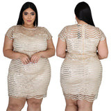 Nina Parker Black Dress Sequin Sexy Temperament plus Size Dress