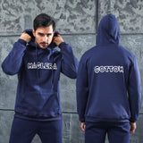 Men Graphic Hoodie Fashion Chic Men and Women Casual Velvet Padded Hooded Sweatshirt