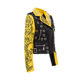 Punk Rock Jacket Lapel Graffiti Motorcycle Clothing Leather Jacket
