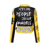 Punk Rock Jacket Lapel Graffiti Motorcycle Clothing Leather Jacket