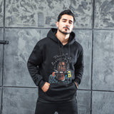 Men Graphic Hoodie Fashion Casual Men Velvet Padded Hooded Sweatshirt