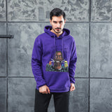 Men Graphic Hoodie Fashion Casual Men Velvet Padded Hooded Sweatshirt