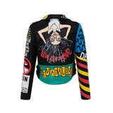 Punk Rock Jacket Women's Leather Top Pu Jacket Women's Leather Coat
