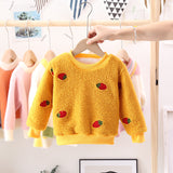 Girl Pullover Sweaters Autumn and Winter Cartoon Velvet Padded Thickened Sweater