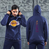 Men Graphic Hoodie Autumn and Winter Men and Women Lakers Hip Hop Hooded Fashion Casual Sweater