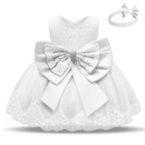 Toddler Girls Sequin Gown Dress Baby Princess Dress One Year Old Celebration Dress Bow Lace Dress Baby Dresses