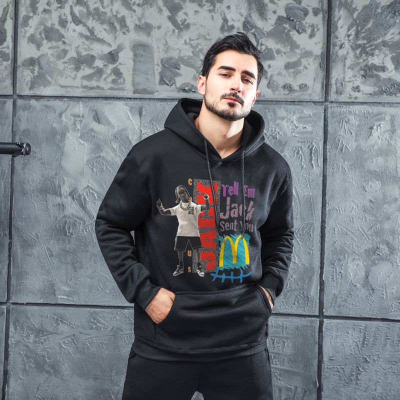 Men Graphic Hoodie Fashion Casual Men and Women Velvet Padded Hooded Sweatshirt