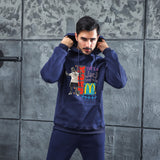 Men Graphic Hoodie Fashion Casual Men and Women Velvet Padded Hooded Sweatshirt
