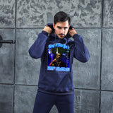 Men Graphic Hoodie Fashion Casual Men and Women Velvet Padded Hooded Sweatshirt