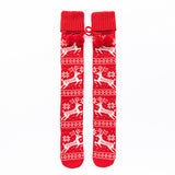Winter Thick Knit Thigh High Socks Long Stockings Boot Christmas Stockings Elk with Ball Knitting Long Stockings Female