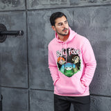 Men Graphic Hoodie Fashion Casual Men and Women Velvet Padded Hooded Sweatshirt