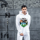 Men Graphic Hoodie Fashion Casual Men and Women Velvet Padded Hooded Sweatshirt