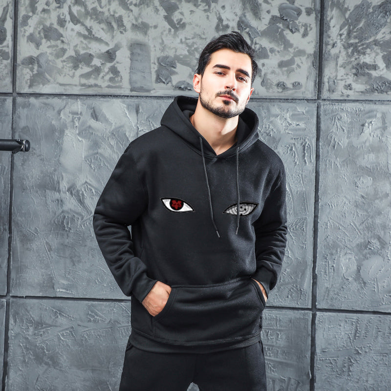 Men Graphic Hoodie Fashion Casual Men and Women Velvet Padded Hooded Sweatshirt