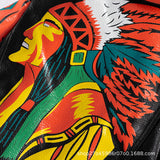 Women Leather Jacket Biker Motorcycle Coat Winter Women's Clothing Coat Graffiti Printing Short