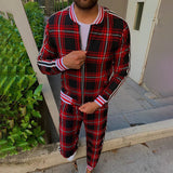 Men Tracksuit Spring and Autumn Men's Coat Trousers Casual Long Sleeve