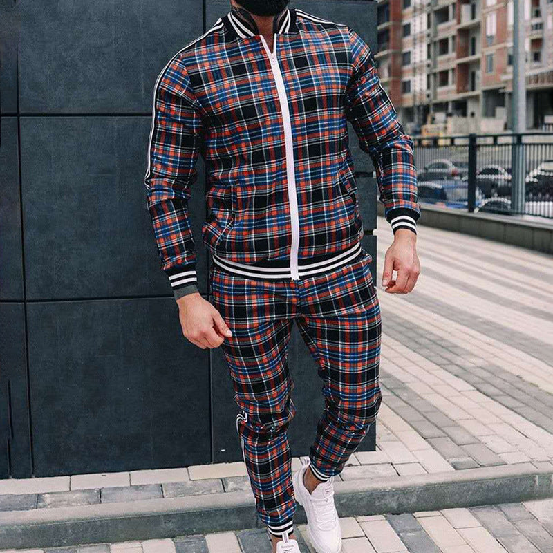 Men Tracksuit Spring and Autumn Fashion Gray, Long Sleeve Coat Casual Casual Men's Clothing