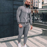 Men Tracksuit Spring and Autumn Fashion Gray, Long Sleeve Coat Casual Casual Men's Clothing