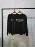 T Shirt Balmain Fall/Winter Pure Cotton Long-Sleeved Sweatshirt