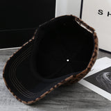 Leopard Fur Hat Autumn and Winter Peaked Cap