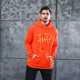 Men Graphic Hoodie Fashion Trend Velvet Padded Hooded Sweatshirt