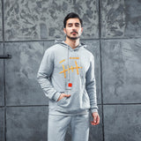 Men Graphic Hoodie Fashion Trend Velvet Padded Hooded Sweatshirt