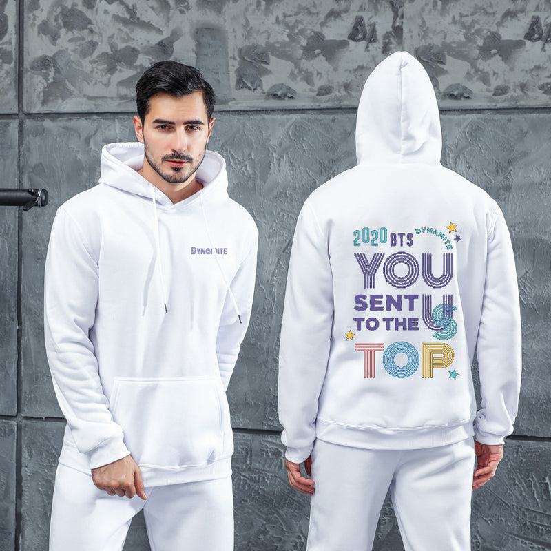 Men Graphic Hoodie Fashion Casual You Men and Women Velvet Padded Hooded Sweatshirt
