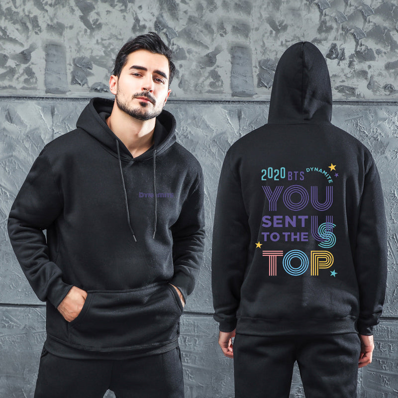 Men Graphic Hoodie Fashion Casual You Men and Women Velvet Padded Hooded Sweatshirt