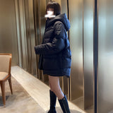 Women Winter Coats Puffer Jacket Down Coat Winter Down Jacket Women's Mid-Length Thickened Hooded Jacket