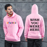 Men's Graphic Sweater Fashion Men's and Women's Velvet Padded Hooded Sweatshirt