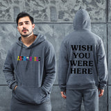 Men's Graphic Sweater Fashion Men's and Women's Velvet Padded Hooded Sweatshirt