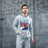 Men Graphic Hoodie Fashion Casual Kanye Men and Women Velvet Padded Hooded Sweatshirt