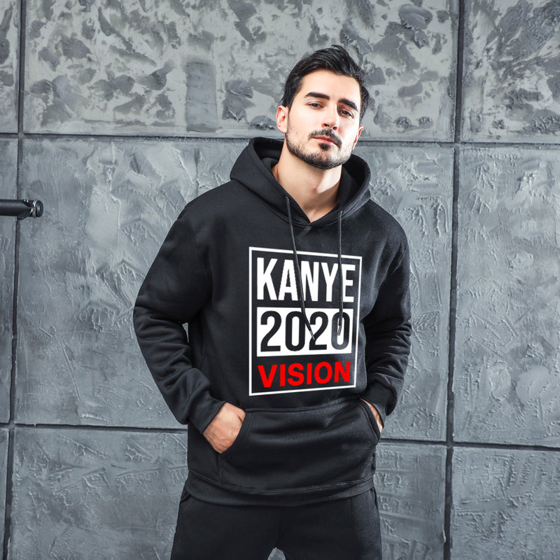 Men Graphic Hoodie Fashion Casual Kanye Men and Women Velvet Padded Hooded Sweatshirt