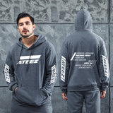 Men Graphic Hoodie Ateez Loose Men's and Women's Printed Hooded Fleece Lined Sweater