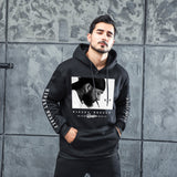 Men Graphic Hoodie Rap Singer Singer Men and Women Loose Velvet Padded Hooded Sweatshirt
