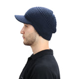 Mens Winter Hats Knitted Hat Peaked Cap Autumn and Winter Warm Wool