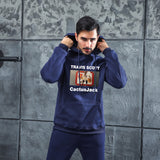 Men Graphic Hoodie Travisscott Cactusjack Male Velvet Padded Hooded Sweatshirt