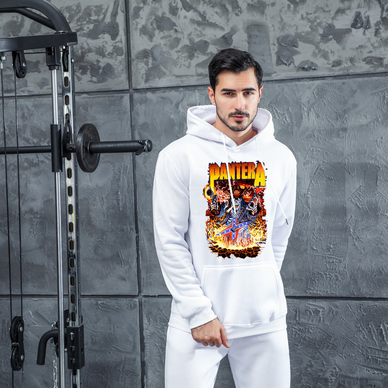 Men Graphic Hoodie Fashion Casual Men and Women Velvet Padded Hooded Sweatshirt