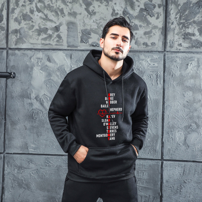 Men Graphic Hoodie Fashion Casual Men and Women Velvet Padded Hooded Sweatshirt