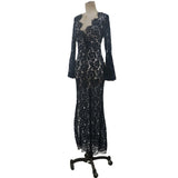 Women Lace Wedding Dress Summer Dress Sexy V-neck Backless Batwing Sleeve Dress for Women