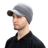 Mens Winter Hats Knitted Hat Peaked Cap Autumn and Winter Warm Wool