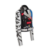 Punk Rock Jacket Slim-Fitting Biker Leather Coat for Women