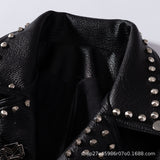 Women Leather Jacket Biker Motorcycle Coat Short Leather Jacket Autumn and Winter Coat