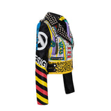 Punk Rock Jacket Women's Leather Top Pu Jacket Women's Leather Coat