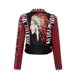 Women Leather Jacket Biker Motorcycle Coat Autumn and Winter Women's Short Slim-Fitting Biker Women's Top