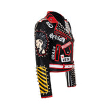 Punk Rock Jacket Fall/Winter Jacket Printed Rivet Coat