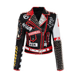Punk Rock Jacket Fall/Winter Jacket Printed Rivet Coat